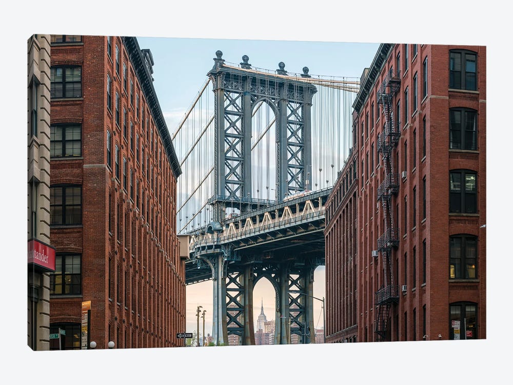 Manhattan Bridge Seen From Dumbo In Brooklyn, New York City by Jan Becke 1-piece Canvas Wall Art