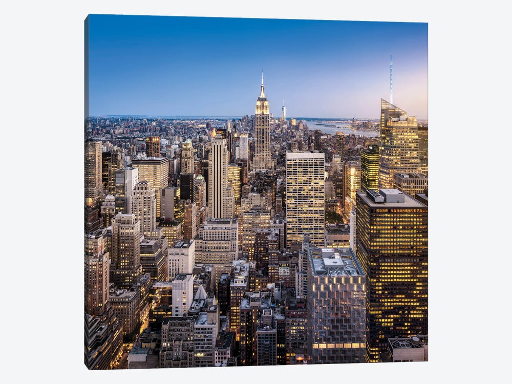 Manhattan Skyline With Empire State Building At Dusk, New York City, Usa by Jan Becke 1-piece Canvas Print