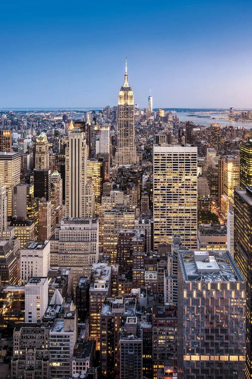 Empire State Building And Manhattan Skyline In New York City