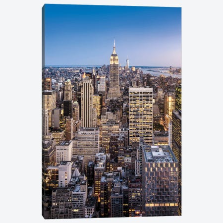 Empire State Building And Manhattan Skyline In New York City Canvas Print #JNB1079} by Jan Becke Art Print