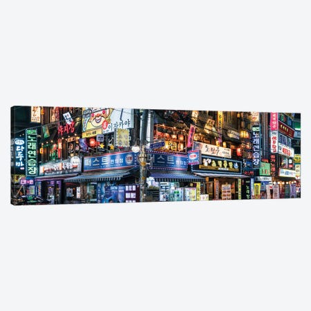 Colorful Neon Billboards At The Songpa Nighlife District, Seoul Canvas Print #JNB1085} by Jan Becke Art Print