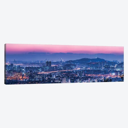 Seoul Skyline At Dusk With View Of Namsan Mountain And N Seoul Tower Canvas Print #JNB1089} by Jan Becke Canvas Artwork