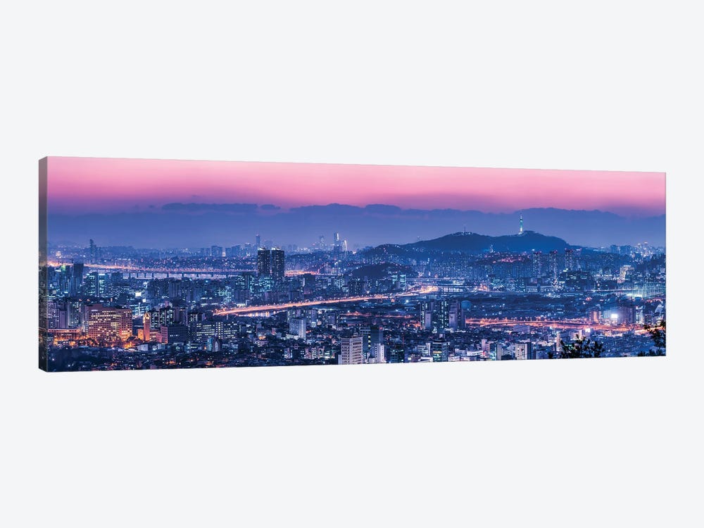 Seoul Skyline At Dusk With View Of Namsan Mountain And N Seoul Tower by Jan Becke 1-piece Canvas Print