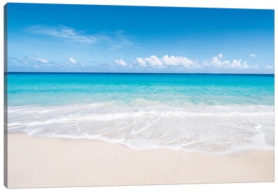 Beautiful Beach On Bora Bora Canvas Art Print - Coastal Scenic Photography