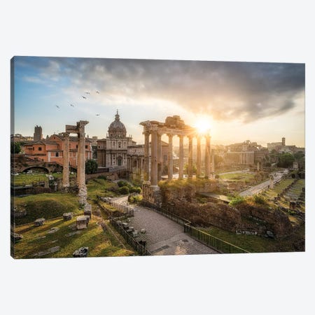 Roman Forum Also Known As Forum Romanum At Sunrise, Rome, Italy Canvas Print #JNB1105} by Jan Becke Canvas Wall Art