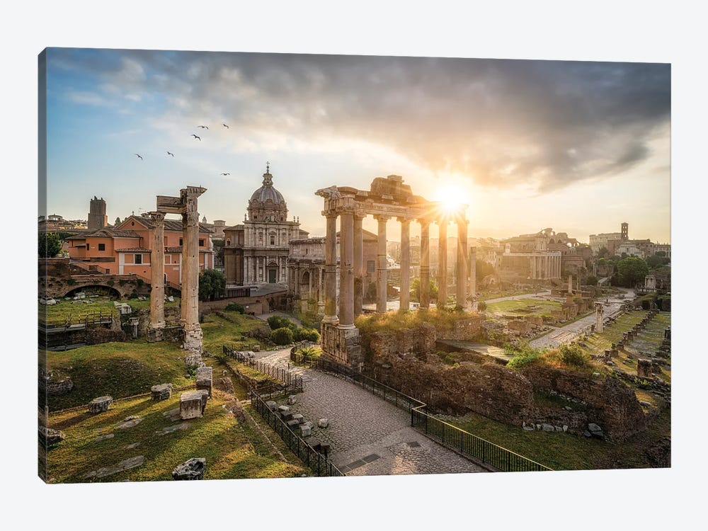 Roman Forum Also Known As Forum Romanum At Sunrise, Rome, Italy by Jan Becke 1-piece Canvas Wall Art
