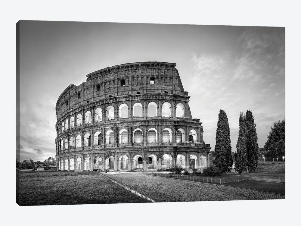 Colosseum In Rome In Black And White by Jan Becke 1-piece Canvas Artwork