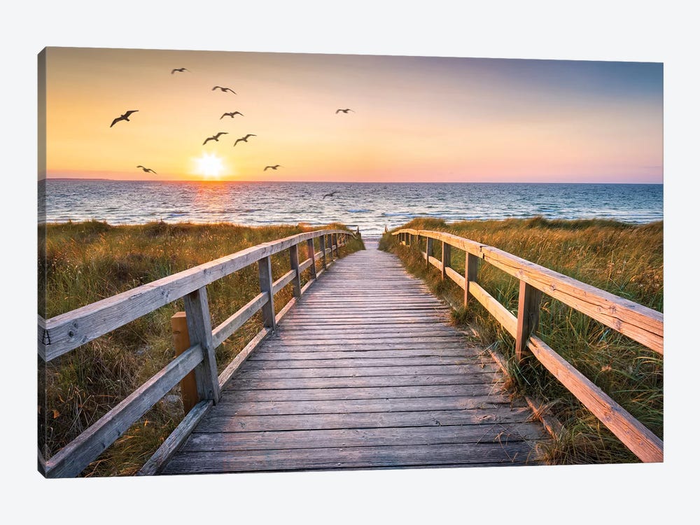 Sunset At The Dune Beach by Jan Becke 1-piece Canvas Print