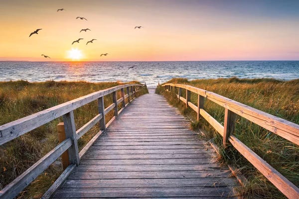 Large Photography - Canvas Prints: Sunset At The Dune Beach by Jan Becke
