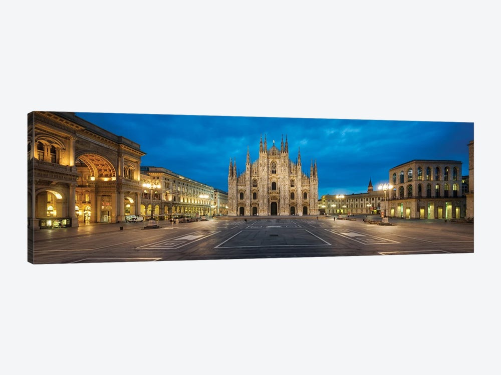 Panoramic View Of The Cathedral Square In Milan With Milan Cathedral And Galleria Vittorio Emanuele Ii, Lombardy, Italy by Jan Becke 1-piece Canvas Art
