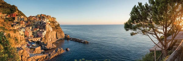 Coastlines: Panoramic View Of Manarola, Cinque Terre Coast, Italy by Jan Becke