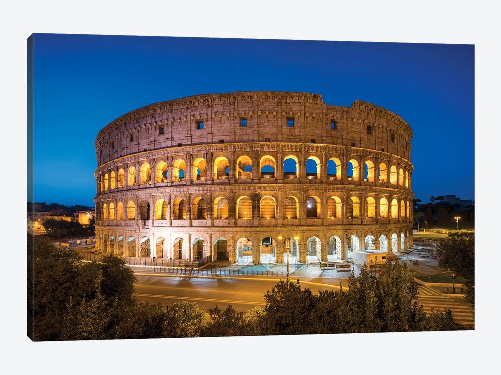 Colosseum At Night, Rome, Italy by Jan Becke 1-piece Canvas Art Print