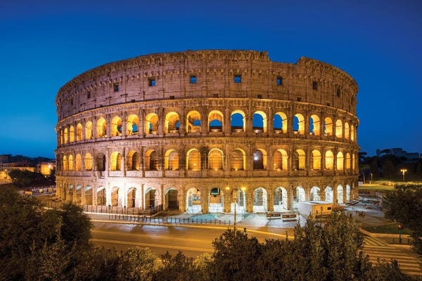 Ancient Ruins: Colosseum At Night, Rome, Italy by Jan Becke