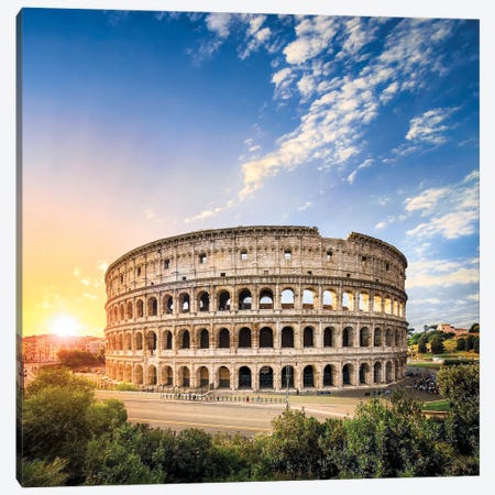Colosseum In Rome At Sunrise Canvas Print #JNB1123} by Jan Becke Art Print
