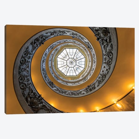 Bramante Spiral Staircase At The Vatican Museum In Rome, Italy Canvas Print #JNB1124} by Jan Becke Canvas Art