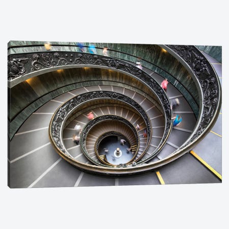 Spiral Staircase At The Vatican Museum In Rome, Italy Canvas Print #JNB1125} by Jan Becke Canvas Art