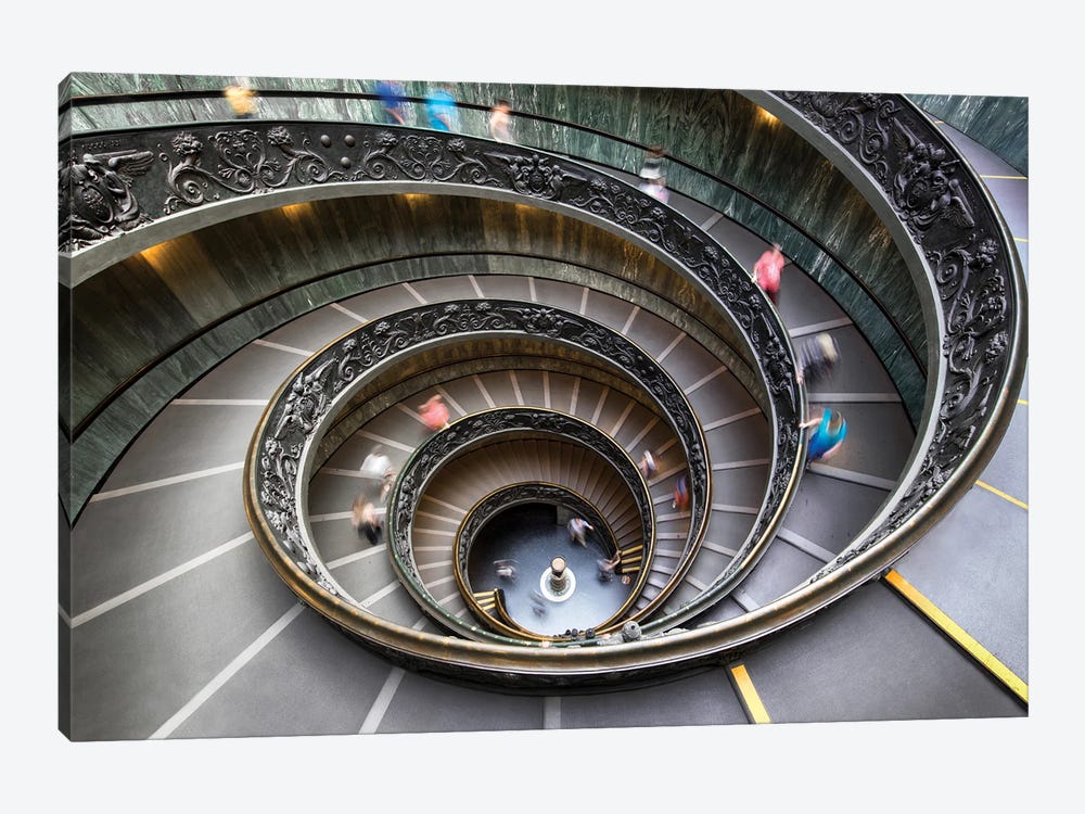 Spiral Staircase At The Vatican Museum In Rome, Italy by Jan Becke 1-piece Canvas Wall Art