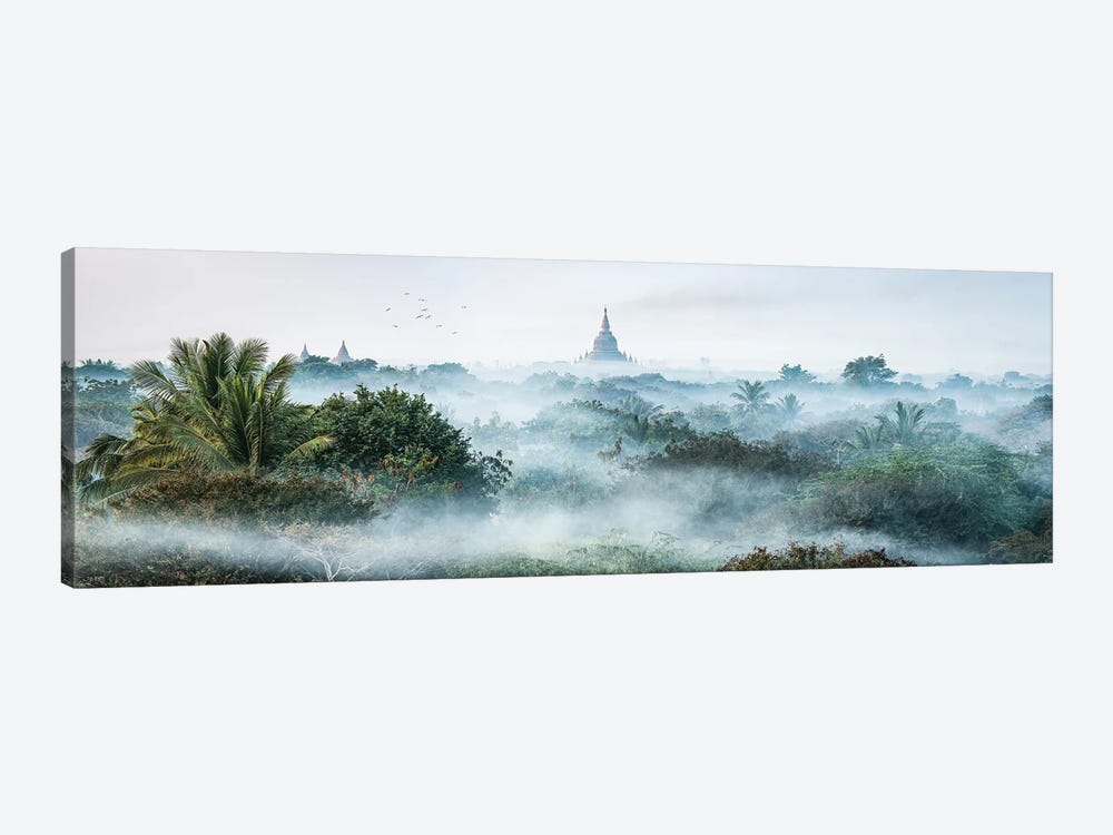 Panoramic View Of Old Bagan In The Early Morning, Myanmar by Jan Becke 1-piece Canvas Artwork