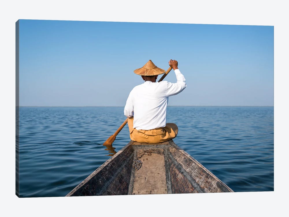 Intha Fisherman, Inle Lake, Myanmar by Jan Becke 1-piece Canvas Artwork