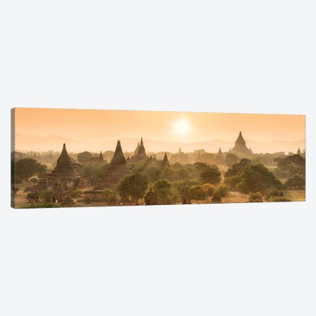 Sunset Over The Ancient Temples In Bagan, Myanmar Canvas Print #JNB1136} by Jan Becke Canvas Art Print
