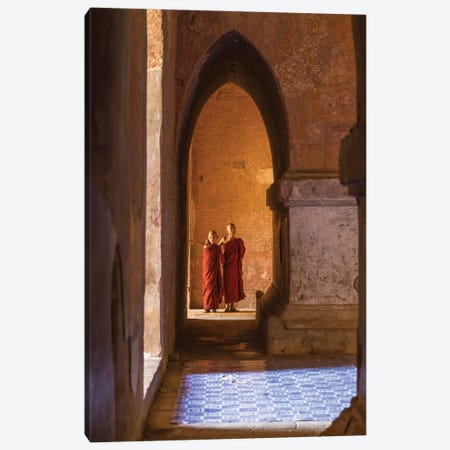 Two Young Novice Monks In An Old Temple, Bagan, Myanmar Canvas Print #JNB1148} by Jan Becke Art Print