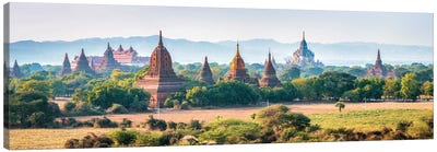 Panoramic View Of Temples In Old Bagan, Myanmar Canvas Art Print - Burma (Myanmar)
