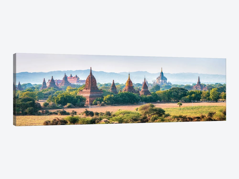 Panoramic View Of Temples In Old Bagan, Myanmar by Jan Becke 1-piece Canvas Artwork