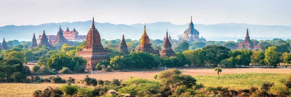 Burma (Myanmar): Panoramic View Of Temples In Old Bagan, Myanmar by Jan Becke