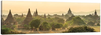 Panoramic View Of Historic Temples In Old Bagan, Myanmar Canvas Art Print - Burma (Myanmar)