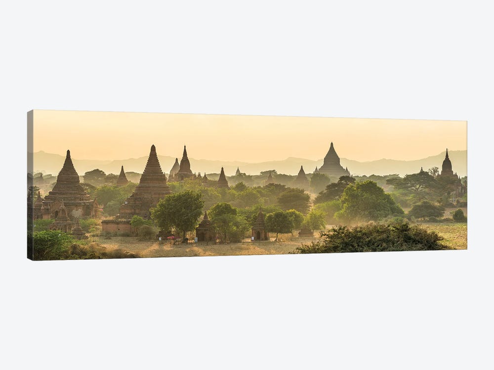 Panoramic View Of Historic Temples In Old Bagan, Myanmar by Jan Becke 1-piece Canvas Art Print