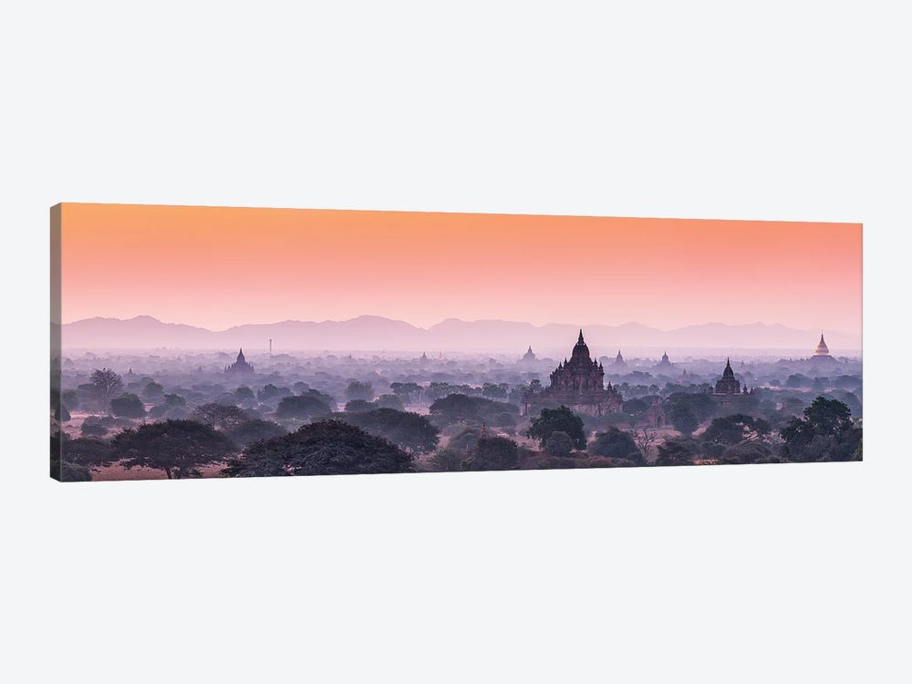 Ancient Temples At Dawn, Old Bagan, Myanmar by Jan Becke 1-piece Canvas Print