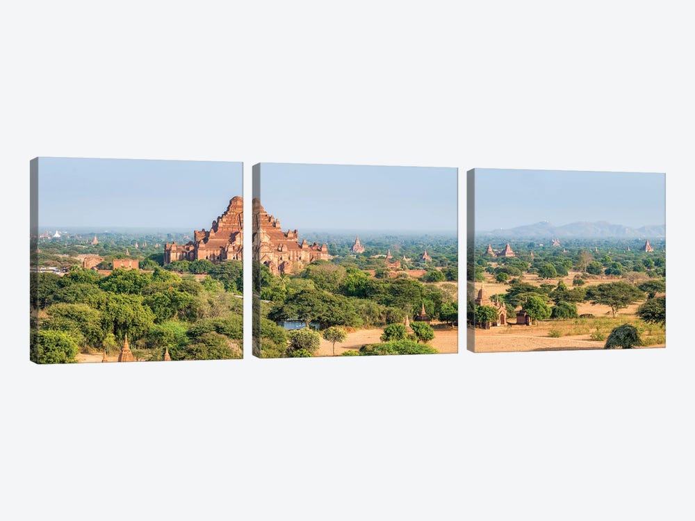 Panoramic View Of The Dhammayangyi Temple In Old Bagan, Myanmar by Jan Becke 3-piece Canvas Print