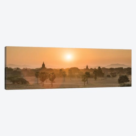 Panoramic View Of Old Bagan At Sunrise, Myanmar Canvas Print #JNB1178} by Jan Becke Canvas Wall Art
