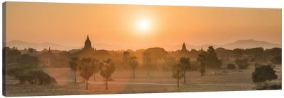 Panoramic View Of Old Bagan At Sunrise, Myanmar Canvas Art Print - Burma (Myanmar)