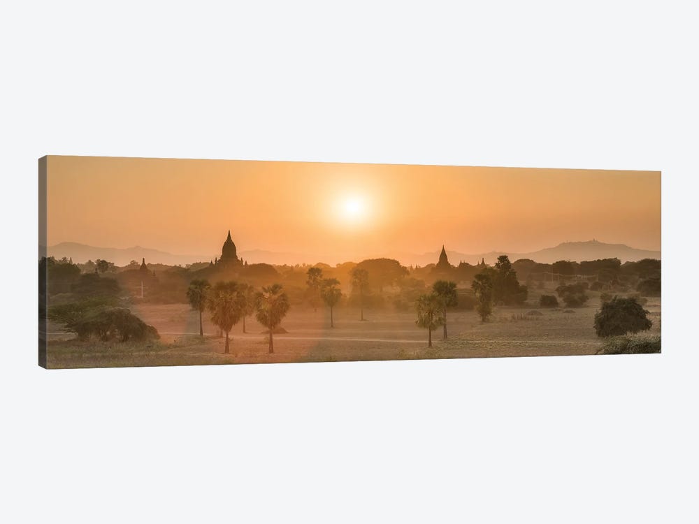 Panoramic View Of Old Bagan At Sunrise, Myanmar by Jan Becke 1-piece Canvas Artwork