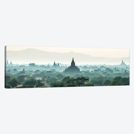 Early Morning Fog Over The Temples In Bagan, Myanmar Canvas Print #JNB1181} by Jan Becke Canvas Art Print