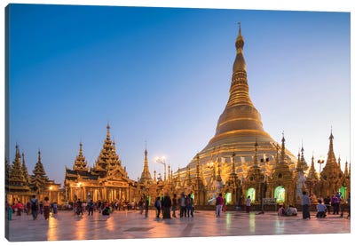 Golden Shwedagon Pagoda In Yangon, Myanmar Canvas Art Print - Southeast Asian Culture