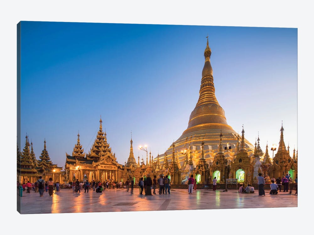 Golden Shwedagon Pagoda In Yangon, Myanmar by Jan Becke 1-piece Canvas Wall Art