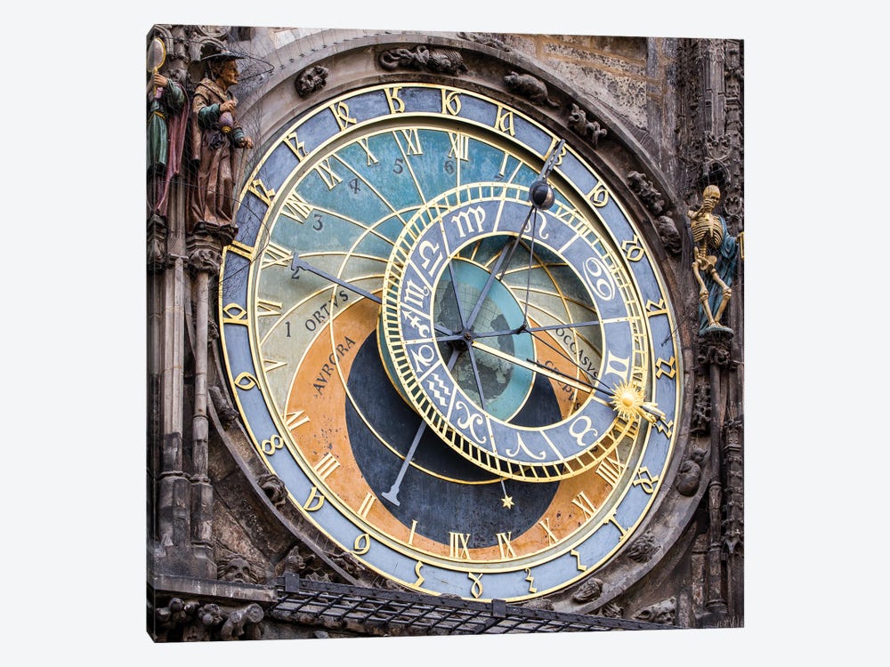 Astronomical Clock In Prague, Czech Republic by Jan Becke 1-piece Canvas Print