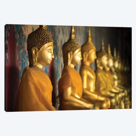 Golden Buddha Statues At Wat Arun, Bangkok, Thailand Canvas Print #JNB1193} by Jan Becke Canvas Art