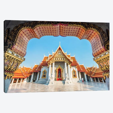Wat Benchamabophit Also Known As The Marble Temple, Bangkok, Thailand Canvas Print #JNB1195} by Jan Becke Canvas Art Print
