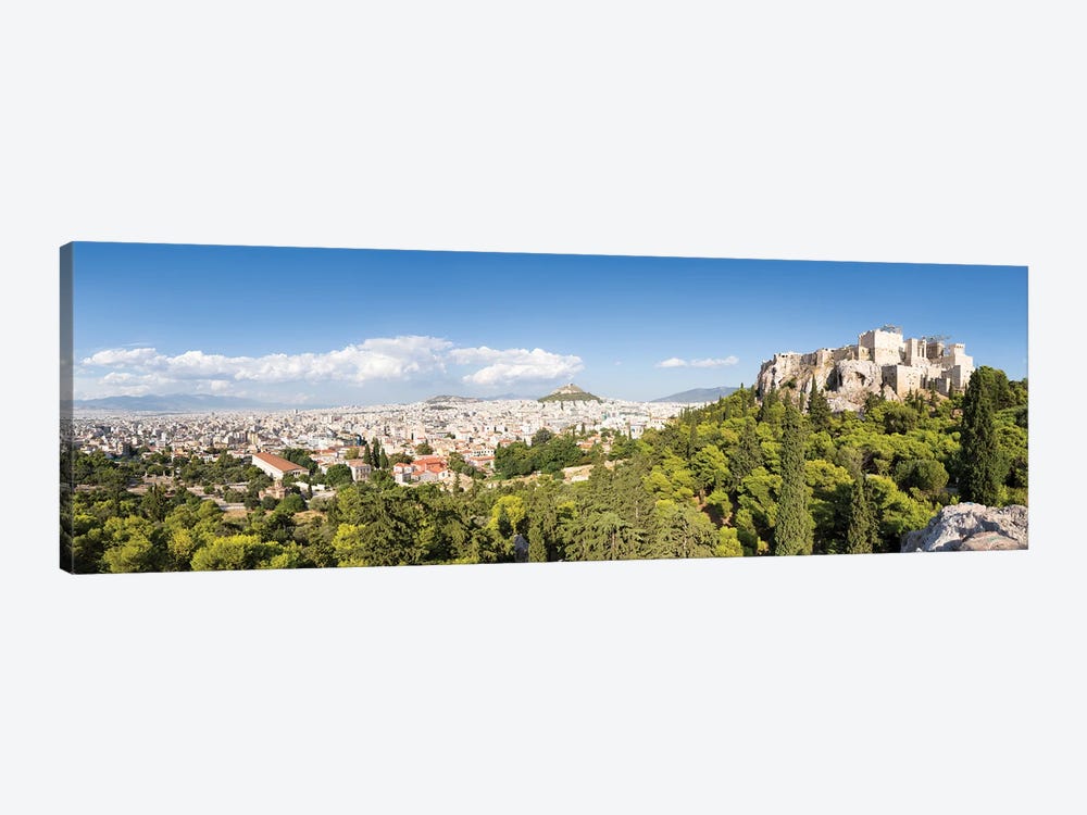 Panoramic View Of Athens With Acropolis And Lykabettus Hill, Greece by Jan Becke 1-piece Canvas Artwork