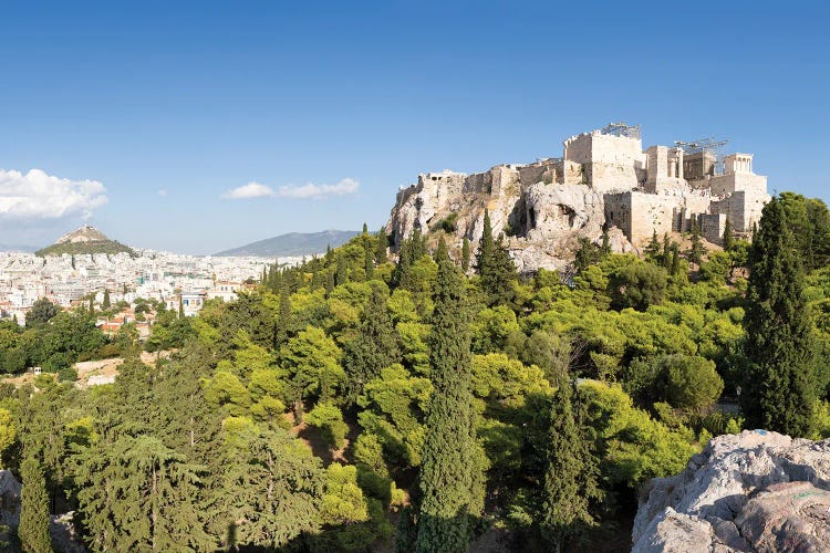 Acropolis Of Athens And Lykabettus Hill, Greece by Jan Becke wall art