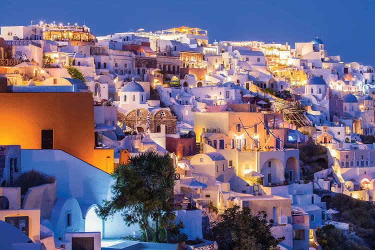 Oia At Night, Santorini, Greece