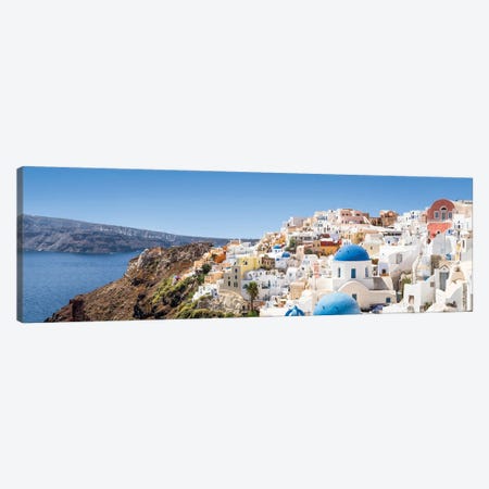 Panoramic View Of Oia And The Caldera, Santorini, Greece Canvas Print #JNB1203} by Jan Becke Canvas Art