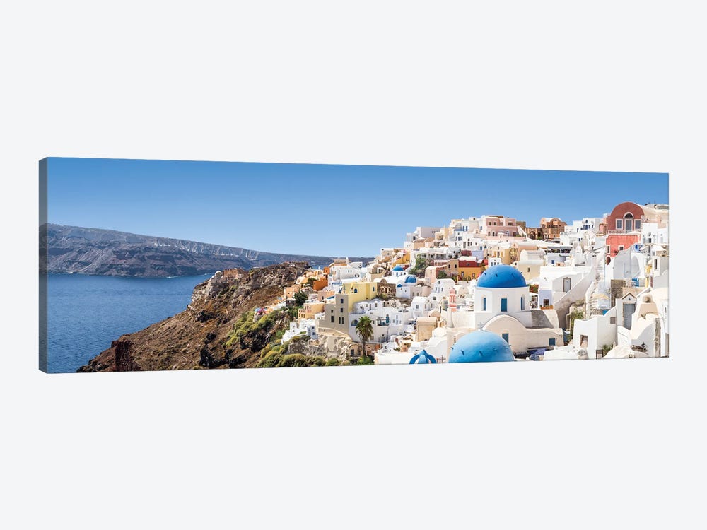 Panoramic View Of Oia And The Caldera, Santorini, Greece by Jan Becke 1-piece Canvas Wall Art
