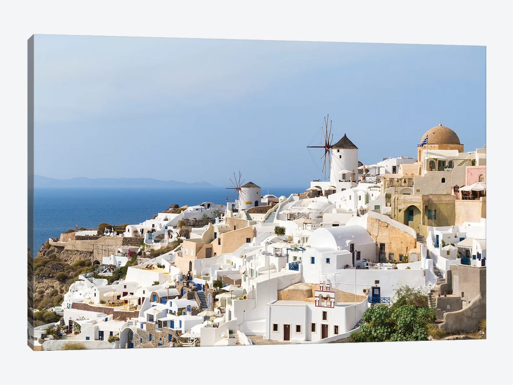 Traditional White Houses In Oia, Santorini, Greece by Jan Becke 1-piece Canvas Art Print