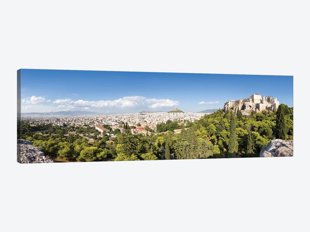 Panoramic View Of Athens With Acropolis And Lykabettus Hill In The Distance, Greece by Jan Becke 1-piece Canvas Artwork