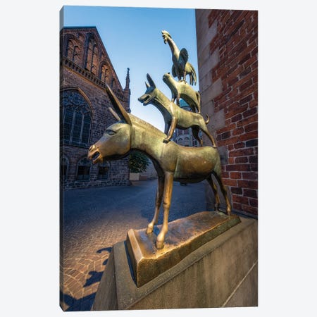 Monument Of The Town Musicians Of Bremen Canvas Print #JNB1214} by Jan Becke Canvas Art