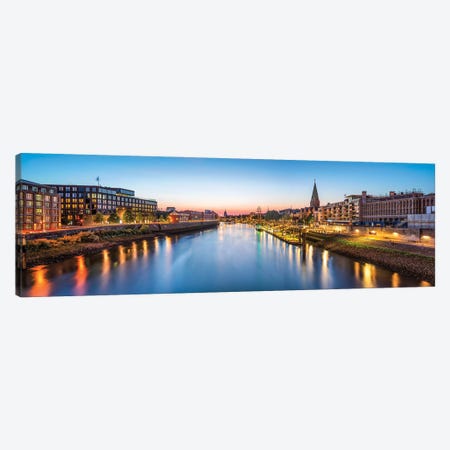 Bremen Skyline Panorama Along The Weser River, Germany Canvas Print #JNB1215} by Jan Becke Canvas Art